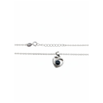 925 Sterling Silver Heart Pendant Necklace with Black Stone | Dublin Silver