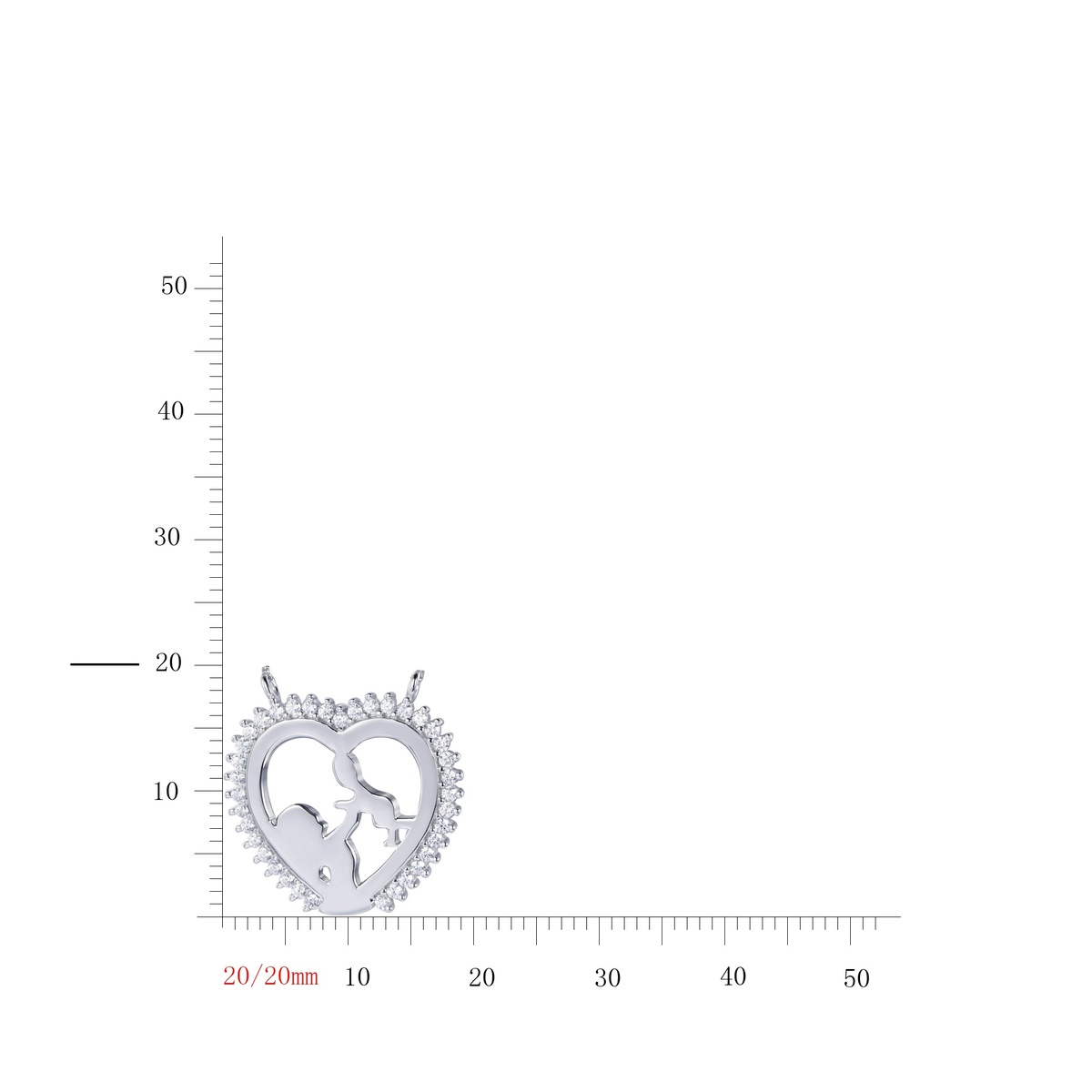 Sterling Silver Heart CZ Pendant Necklace | Dublin Silver