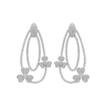 Elegant 925 Sterling Silver Irish Clover Dangle Earrings showcasing intricate design