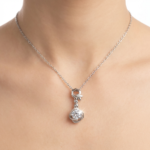 925 Sterling Silver Elegant Pendant Necklace with Crystal | Dublin Silver