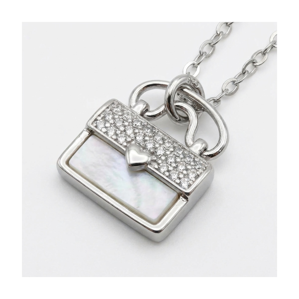 Dublin Silver 925 Sterling Silver Handbag Pendant Necklace
