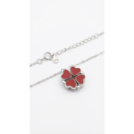 925 Sterling Silver Heart Clover Pendant Necklace 18-inch Chain | Dublin Silver