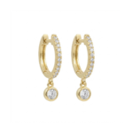 Elegant 925 sterling silver gold-plated drop earrings with cubic zirconia