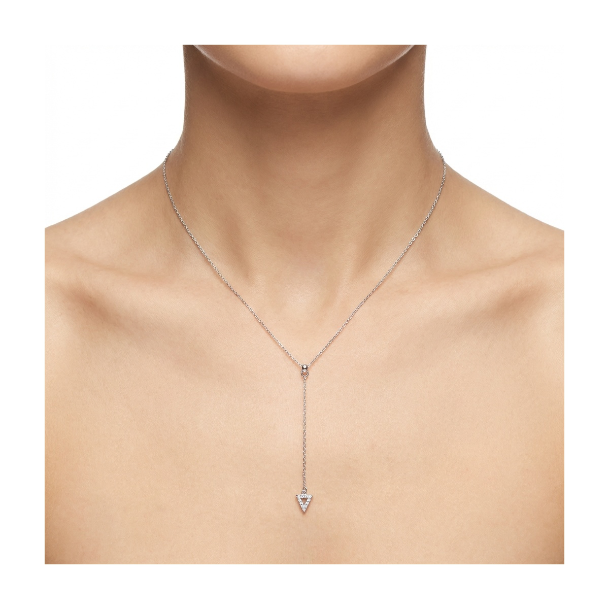 Dublin Silver 925 Sterling Silver Minimalist Triangle Pendant Necklace