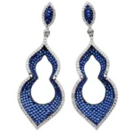 Elegant 925 sterling silver blue gemstone dangle earrings