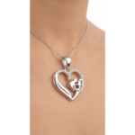 Dublin Silver 925 Sterling Silver Mother and Child Heart Pendant