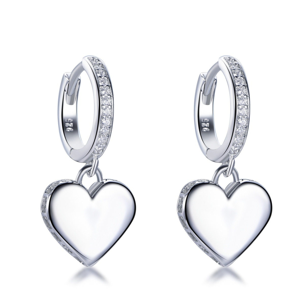 Elegant 925 sterling silver earrings with cubic zirconia stones