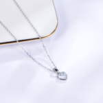 925 Sterling Silver Heart Shell Pendant Necklace | Dublin Silver