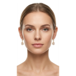 Elegant 925 Sterling Silver Drop Earrings with Teardrop Design