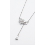 Dublin Silver 925 Sterling Silver Floral Pendant Necklace with Cubic Zirconia