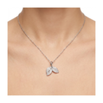 Dublin Silver 925 Sterling Silver Leaf Pendant Necklace Delicate Chain