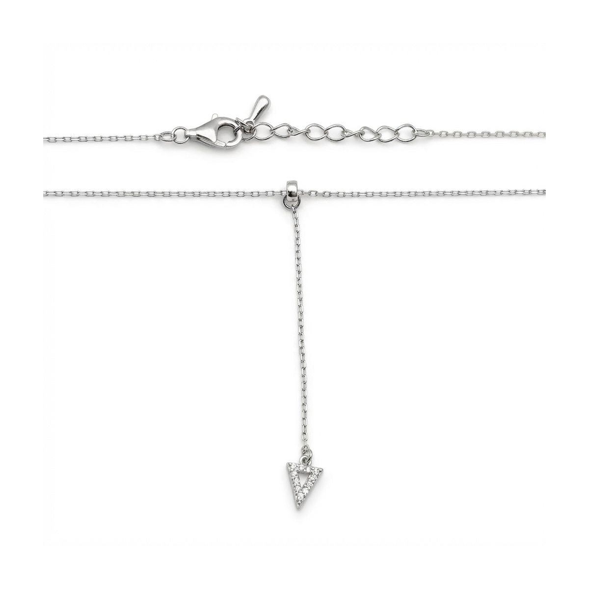 925 Sterling Silver Minimalist Triangle Pendant Necklace | Dublin Silver