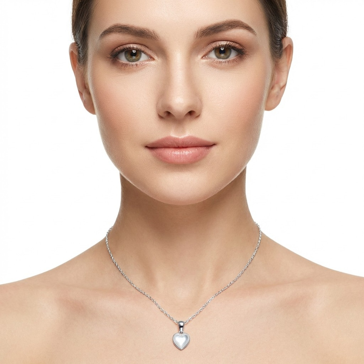 925 Sterling Silver Heart Shell Pendant Necklace | Dublin Silver