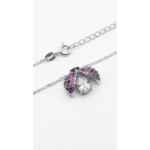 925 Sterling Silver Ladybug Pendant Necklace with Gemstones | Dublin Silver