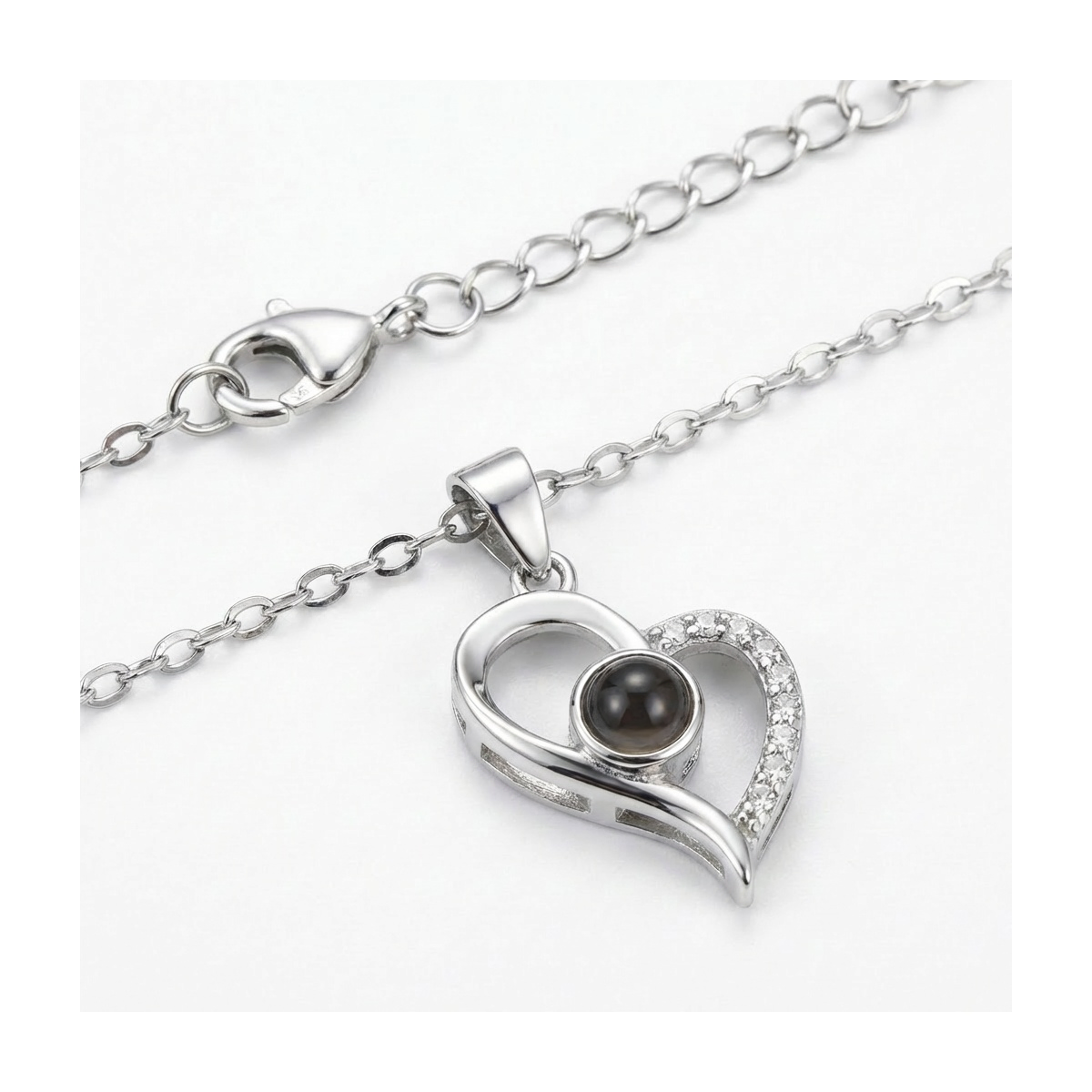 925 Sterling Silver Heart Pendant Necklace with Black Onyx | Dublin Silver