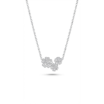 Sterling silver floral necklace with cubic zirconia, front view