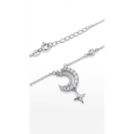 Dublin Silver 925 Sterling Silver Moon and Star Pendant Necklace