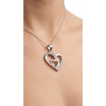 925 Sterling Silver Heart Pendant with Cubic Zirconia | Dublin Silver