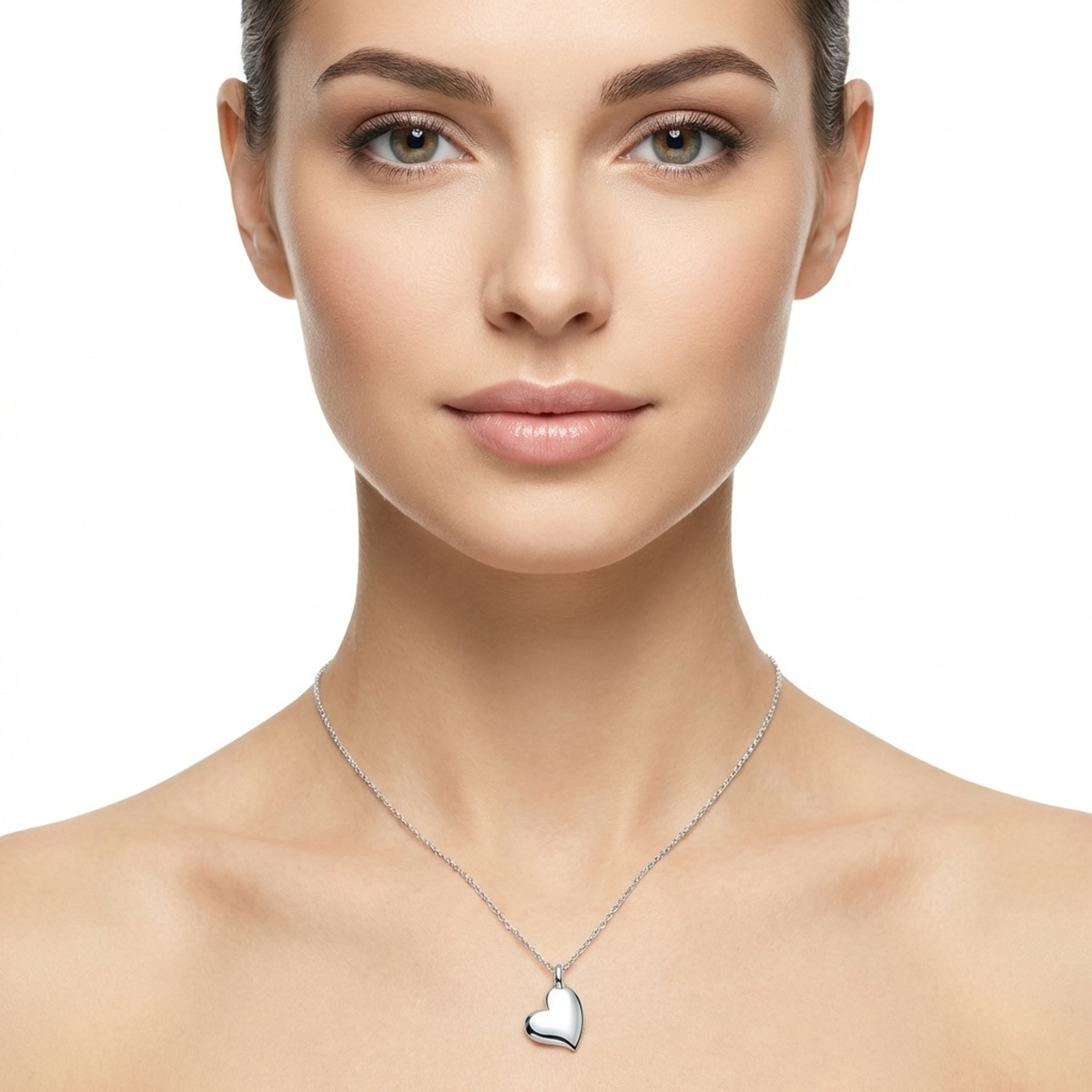 925 Sterling Silver Heart Pendant Necklace 18-inch Chain | Dublin Silver