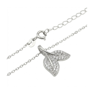 925 Sterling Silver Leaf Pendant Necklace Delicate Chain | Dublin Silver