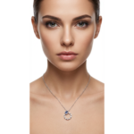 925 Sterling Silver Elegant Necklace with Blue Stone Pendant | Dublin Silver