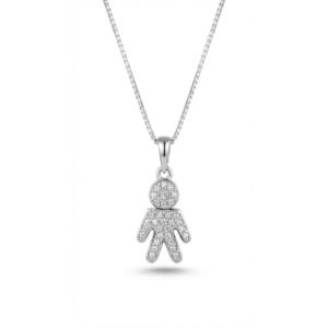 925 Sterling Silver Child Figure Pendant Necklace | Dublin Silver