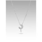 Dublin Silver 925 Sterling Silver Moon and Star Pendant Necklace