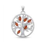 Dublin Silver 925 Sterling Silver Tree of Life Pendant with Gemstones