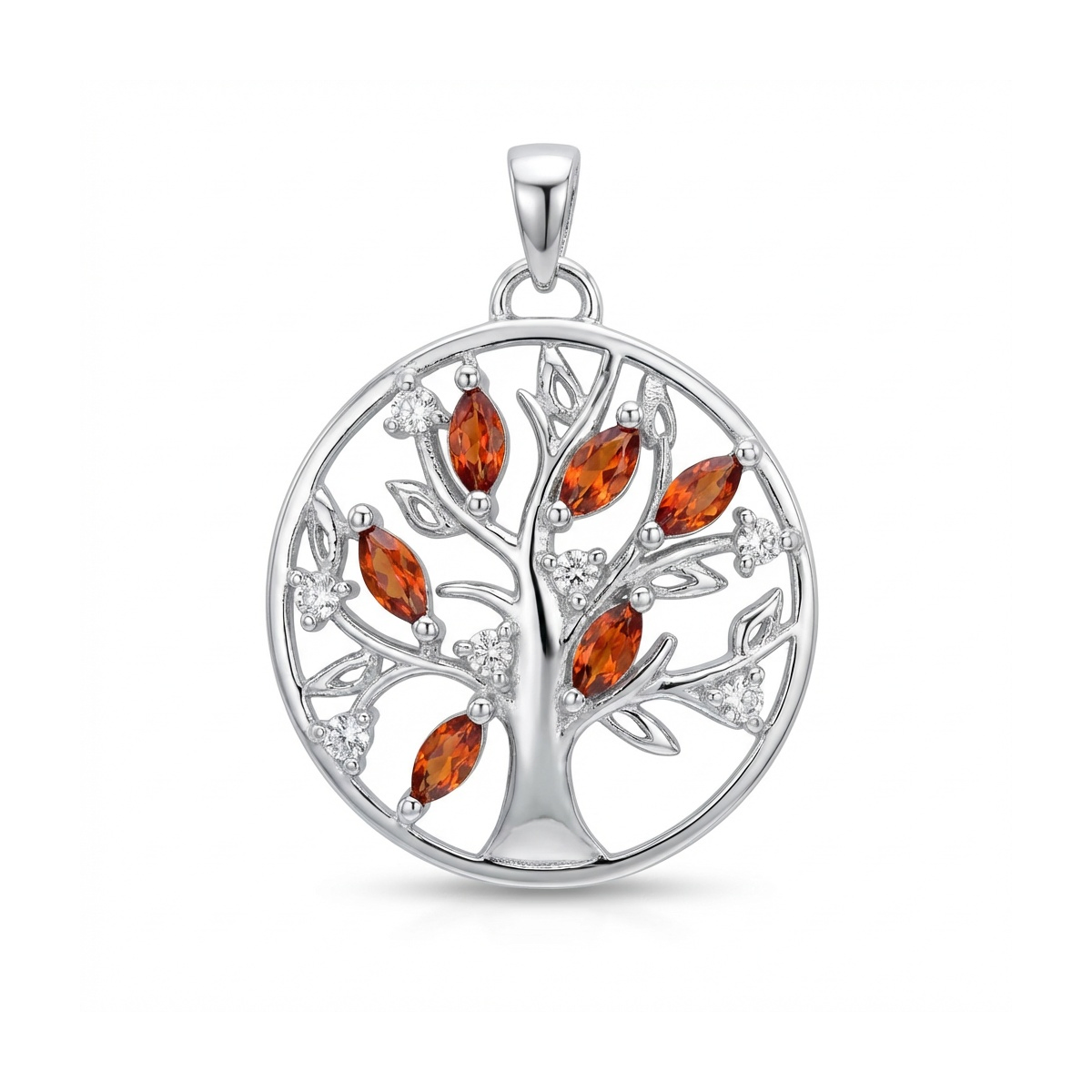Dublin Silver 925 Sterling Silver Tree of Life Pendant with Gemstones