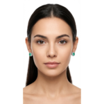 Dublin Silver 925 Sterling Silver Emerald Green Stud Earrings