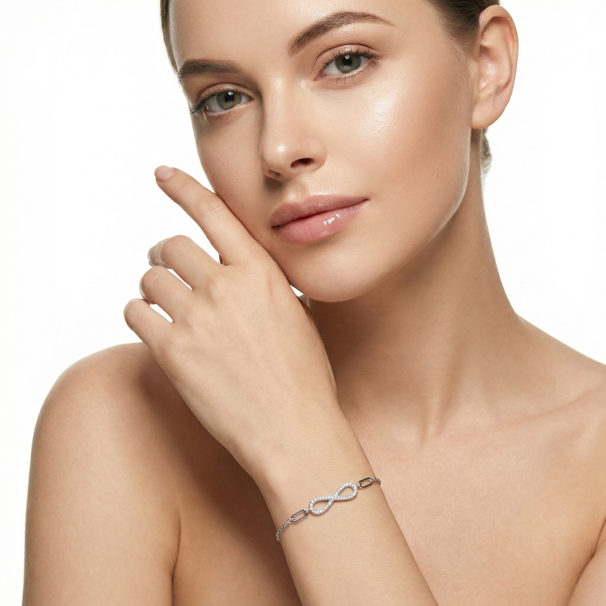 925 Sterling Silver Infinity Bracelet Adjustable Chain | Dublin Silver