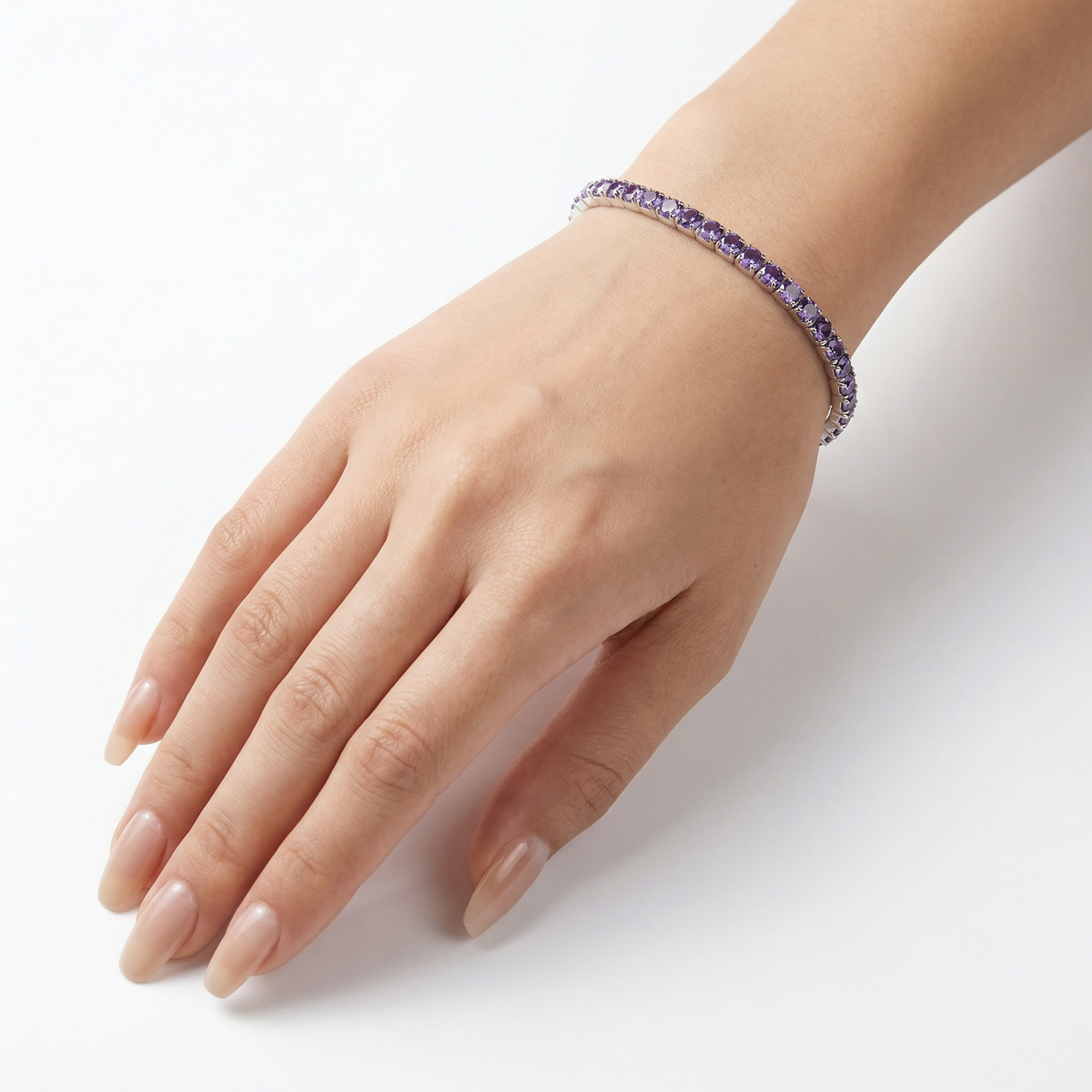 Elegant 925 Sterling Silver Purple Tennis Bracelet for Every Occasion