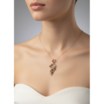 Multicolour Gemstone Drop Pendant 925 Sterling Silver Gold-Plated Necklace | Dublin Silver