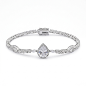 Pear Cut Silver Bracelet - 925 Sterling Silver - Dublin Silver