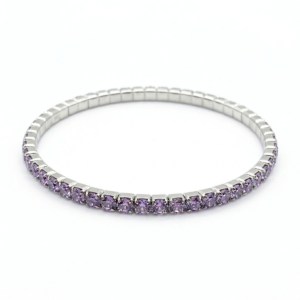 Elegant 925 sterling silver purple tennis bracelet showcasing premium craftsmanship