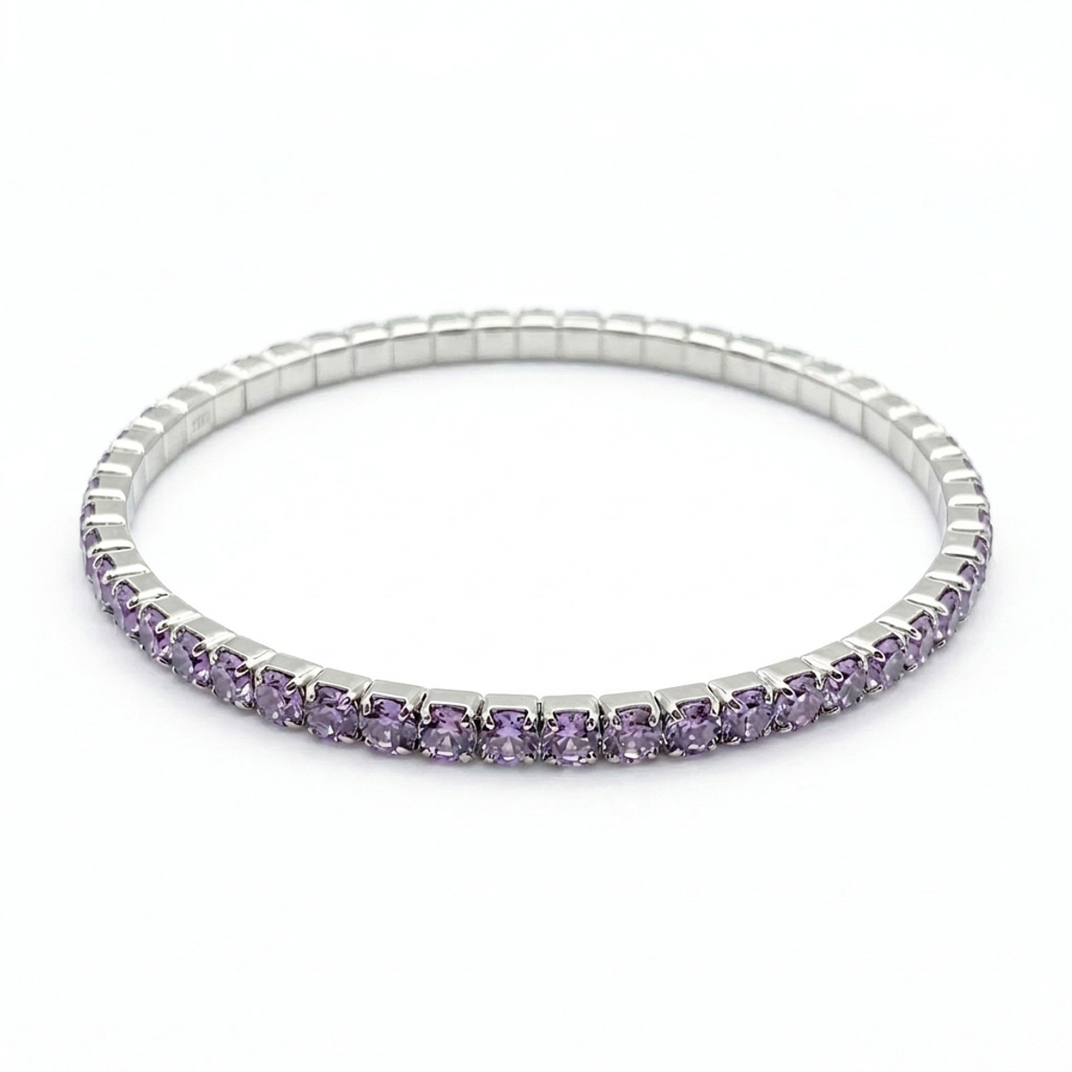 Elegant 925 sterling silver purple tennis bracelet showcasing premium craftsmanship