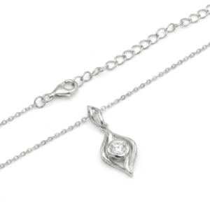 925 Sterling Silver Elegant Cubic Zirconia Pendant Necklace | Dublin Silver