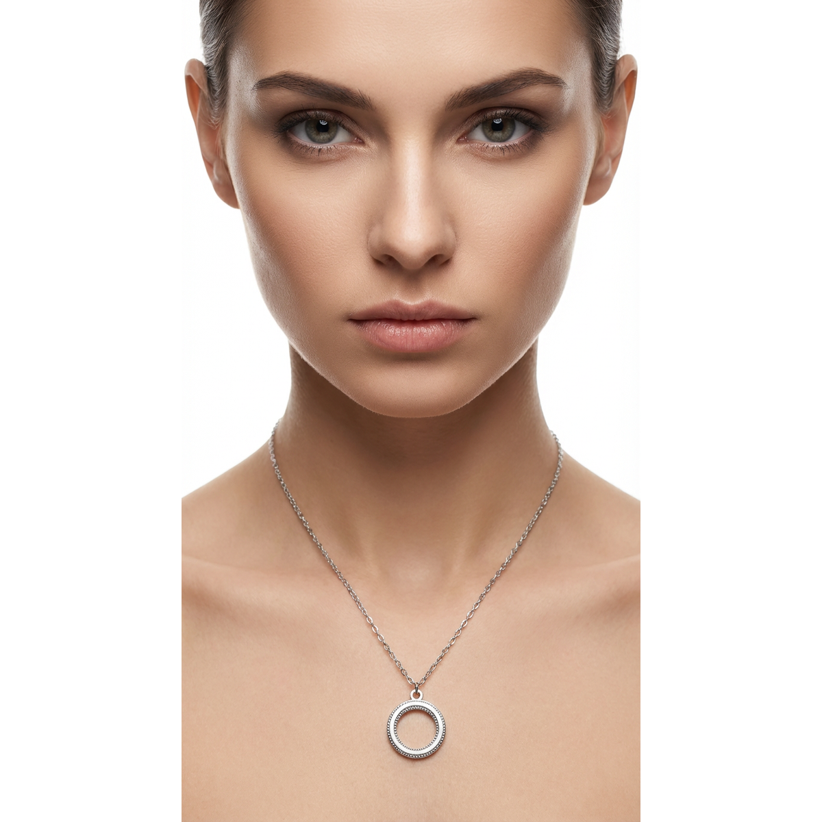 925 Sterling Silver Circle Pendant Necklace | Elegant Dublin Silver