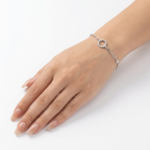925 Sterling Silver Elegant Circle Bracelet Adjustable Chain | Dublin Silver