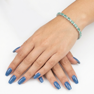 925 Sterling Silver Emerald Tennis Bracelet Box Clasp | Dublin Silver