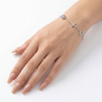 925 Sterling Silver Charm Bracelet with Amethyst Accent | Dublin Silver