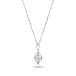 Sterling silver pendant necklace with cubic zirconia, front view