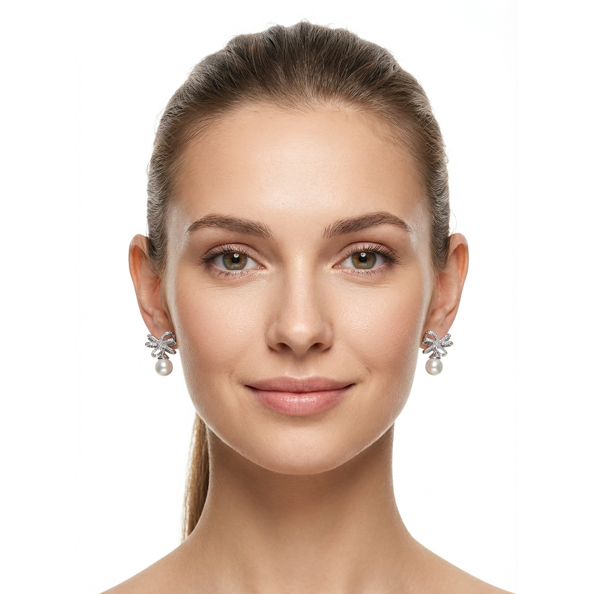 925 Sterling Silver Pearl Bow Earrings | Dublin Silver