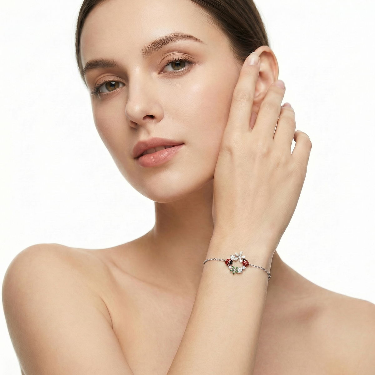 925 Sterling Silver Ladybird Charm Bracelet Lobster Clasp | Dublin Silver