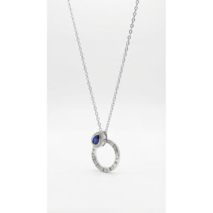 Sterling Silver Necklace with Blue Stone - 925 Sterling Silver - Dublin Silver