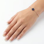 Dublin Silver 925 Sterling Silver Rose Gold-Plated Bracelet with Blue Enamel Charm