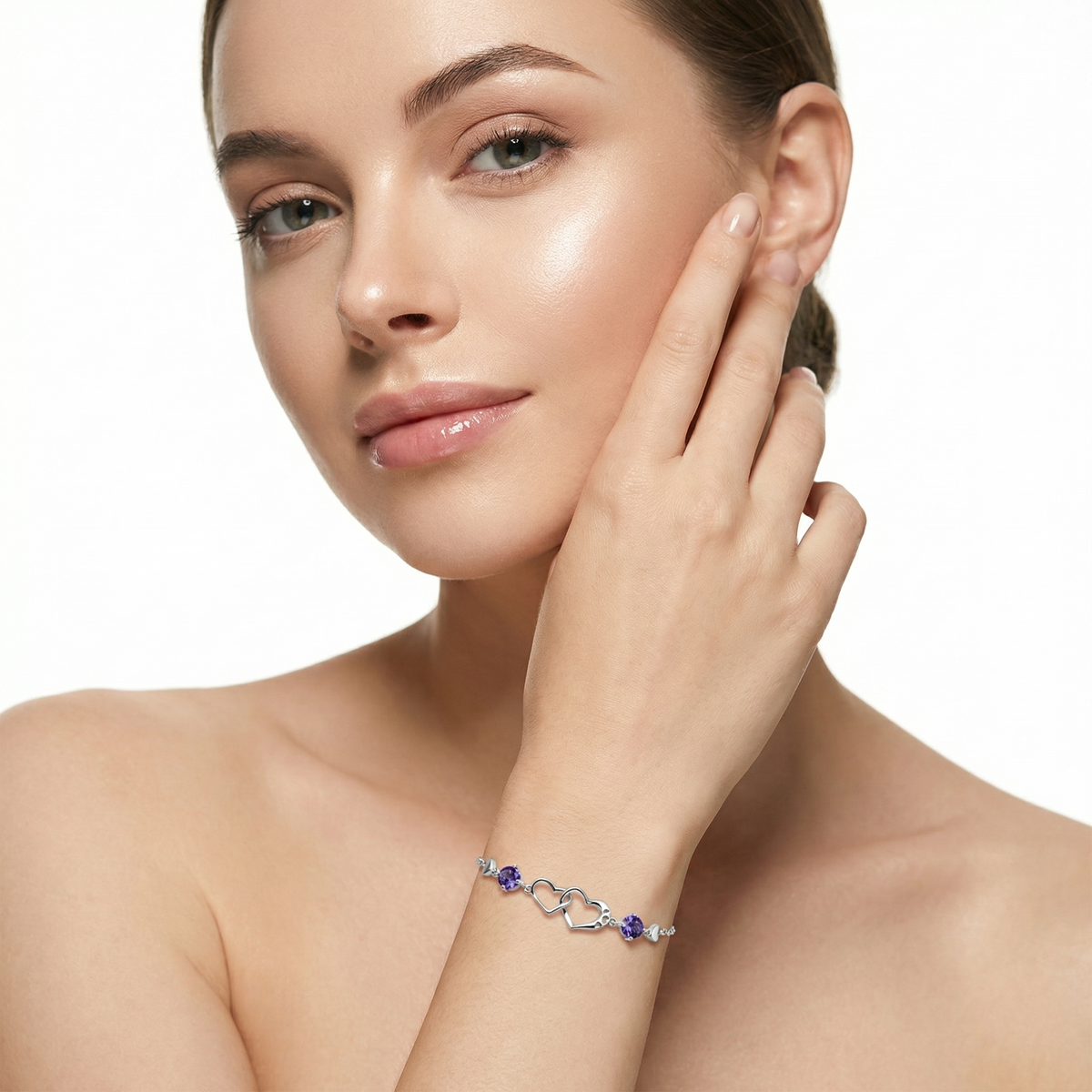 925 Sterling Silver Infinity Amethyst Bracelet with Lobster Clasp | Dublin Silver