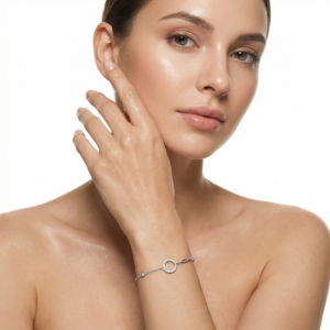 925 Sterling Silver Elegant Circle Bracelet Adjustable Chain | Dublin Silver