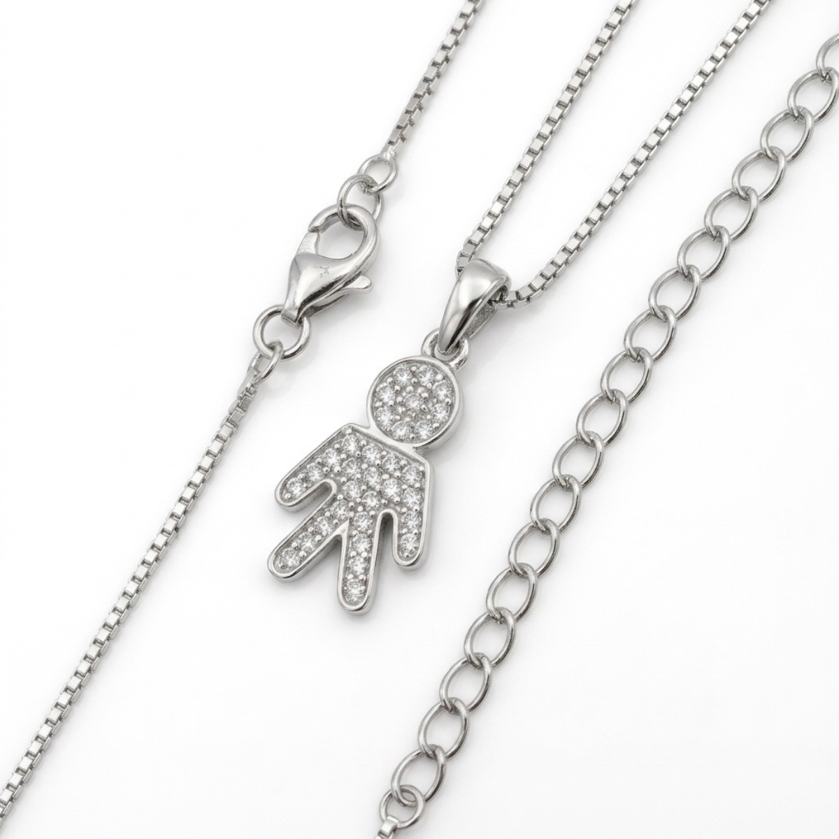 925 Sterling Silver Child Figure Pendant Necklace | Dublin Silver