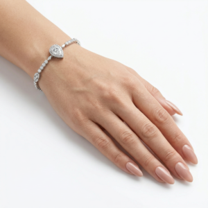 Pear Cut Silver Bracelet